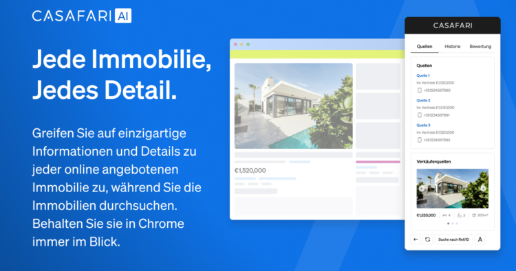 Chrome Extension, das Tool für den Zugriff auf Immobilienmarktdaten auf jeder Website in Ihrem Browser