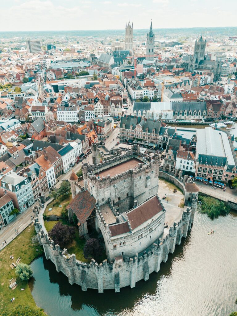 Luftaufnahme der Altstadt von Gent